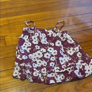 GAP Kids Floral Camisole - Burgundy and White